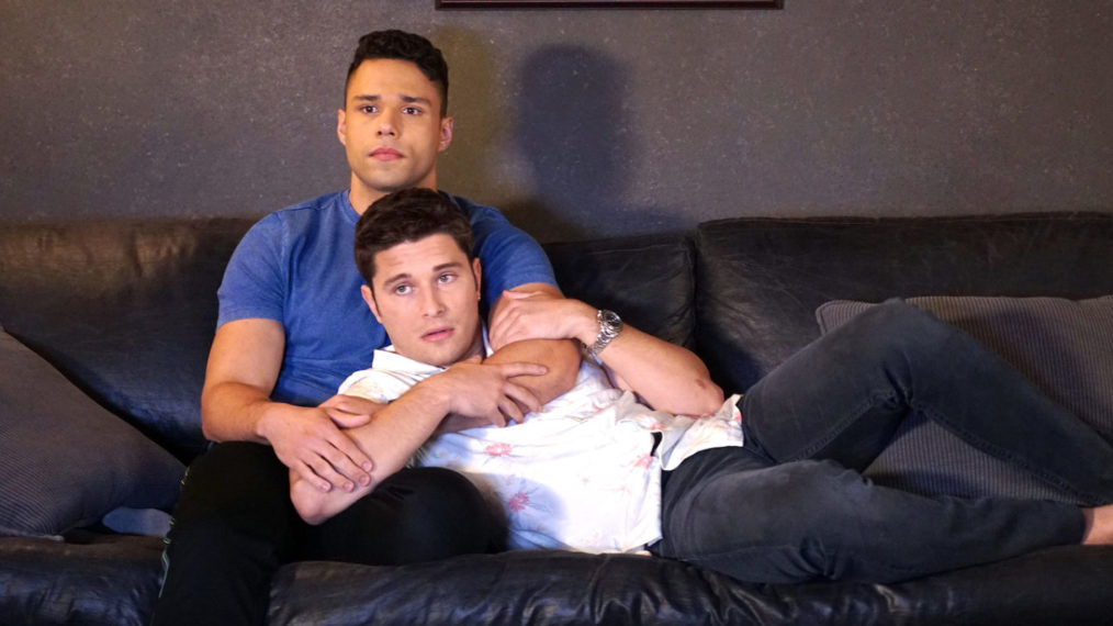 Rafael Silva as Carlos Reyes and Ronen Rubinstein as TK Strand in 9-1-1: Lone Star