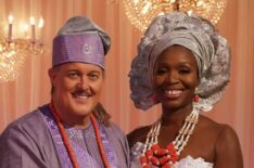 Folake Olowofoyeku and Billy Gardell - Season 3 wedding - Bob Hearts Abishola