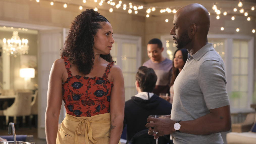 Christina Moses as Regina, RomanyMalco as Rome in A Million Little Things