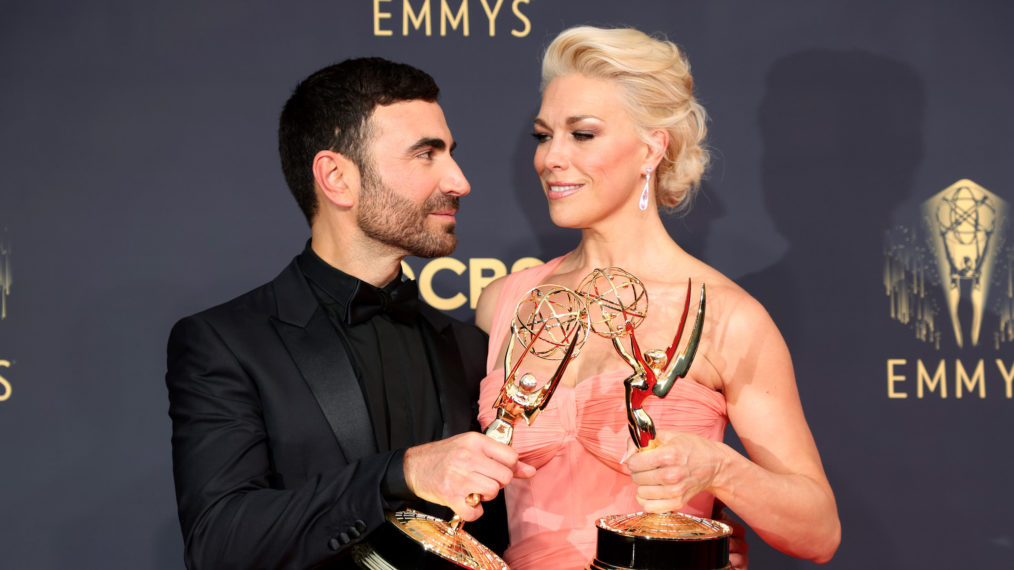 Brett Goldstein and Hannah Waddingham at the Emmys