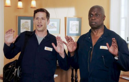 Andy Samberg as Jake Peralta, Andre Braugher as Ray Holt