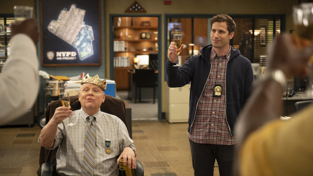 'Brooklyn Nine-Nine' Series Finale, NBC, Dirk Blocker as Hitchcock, Andy Samberg as Jake Peralta