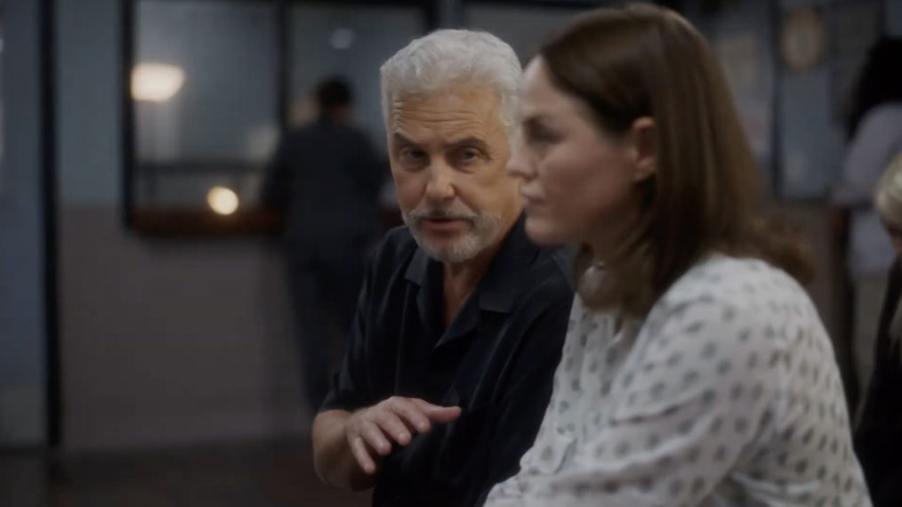 William Petersen as Gil, Jorja Fox as Sara in CSI