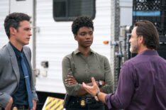 John Boyd as Scola, Katherine Renee Turner as Tiffany, and Tony Crane as Mickey Doak in FBI