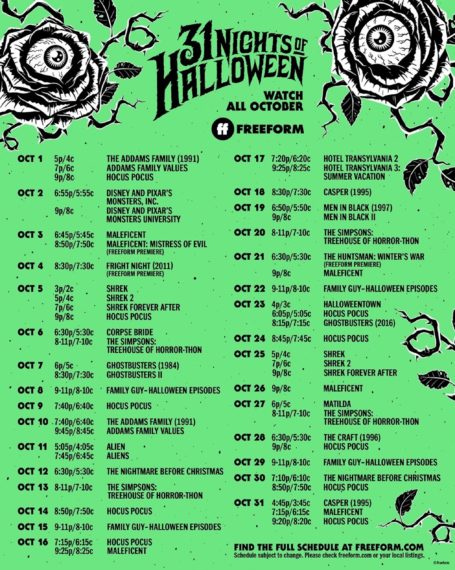 Freeform S 31 Nights Of Halloween 2021 The Complete Schedule