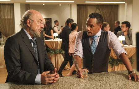 Richard Schiff as Glassman, Hill Harper as Andrews in The Good Doctor