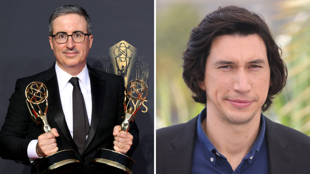 John Oliver at 2021 Emmys and Adam Driver at Annette Photo call