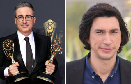 John Oliver at 2021 Emmys and Adam Driver at Annette Photo call