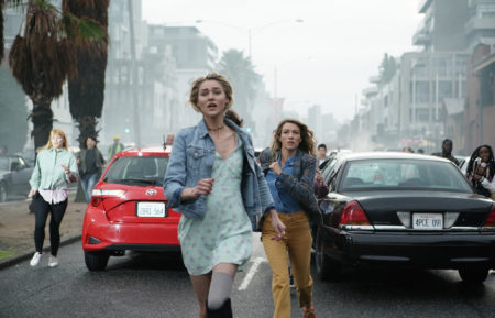 Zyra Gorecki as Izzy, Natalie Zea as Eve in La Brea