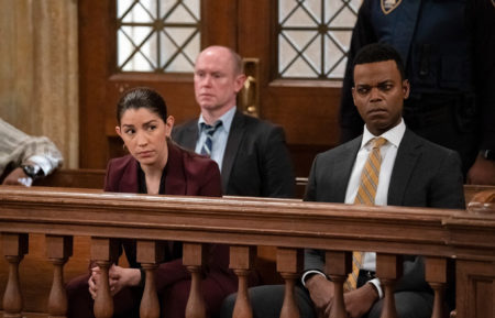 Jamie Gray Hyder as Kat, Demore Barnes as Garland in Law & Order SVU