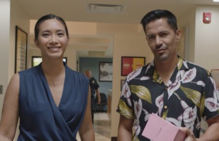 Chantal Thuy as Lia and Jay Hernandez as Thomas in Magnum PI