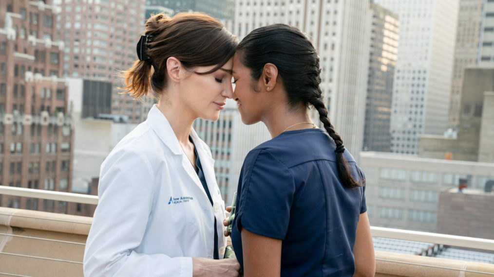 Janet Montgomery as Bloom, Shiva Kalaiselvan as Leyla in New Amsterdam