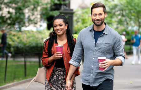 Freema Agyeman as Helen, Ryan Eggold as Max in New Amsterdam