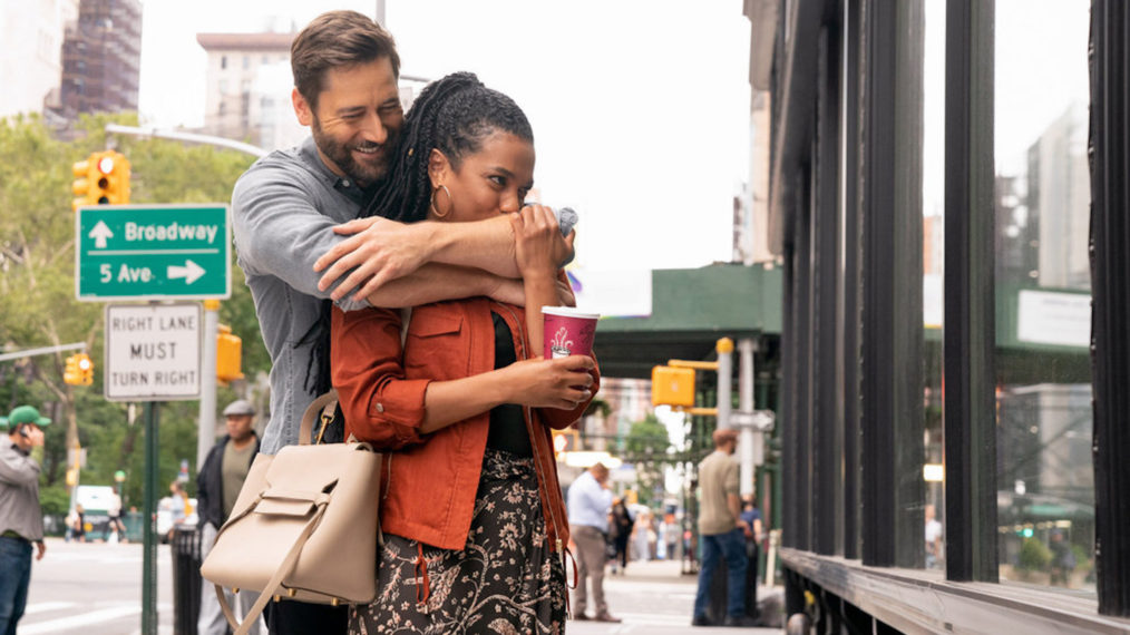 Ryan Eggold as Max, Freema Agyeman as Helen in New Amsterdam