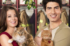 Kimberley Sustad and Brandon Routh in The Nine Lives of Christmas