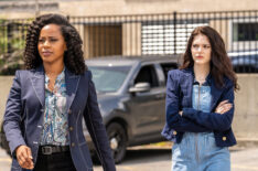 Danielle Moné Truitt as Sergeant Ayanna Bell, Ainsley Seiger as Jett Slootmaekers in Law & Order Organized Crime