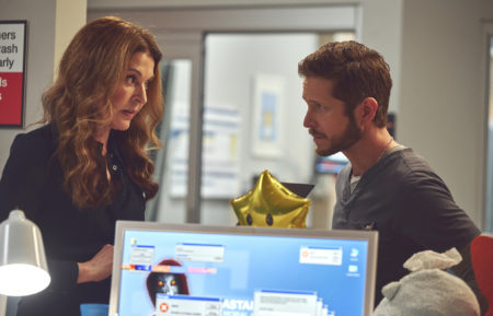 Jane Leeves as Kit, Matt Czuchry as Conrad in The Resident