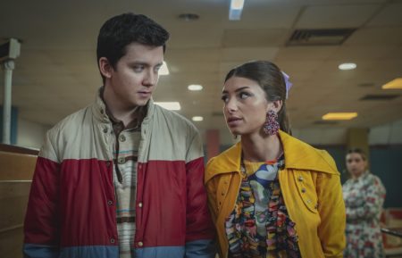 Asa Butterfield and Mimi Keene in Sex Education - Season 3