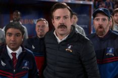 Ted Lasso - Season 1 - Nick Mohammed, Jason Sudeikis, and Brendan Hunt