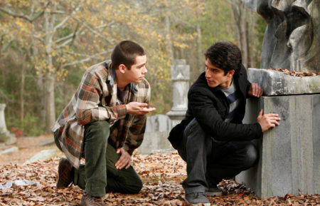 Dylan O'Brien as Stiles, Tyler Posey as Scott in Teen Wolf