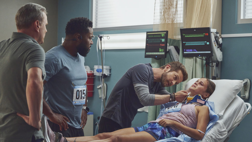 Malcolm-Jamal Warner as AJ, Matt Czuchry as Conrad in The Resident