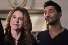 Jane Leeves as Kit and Manish Dayal as Devon in The Resident