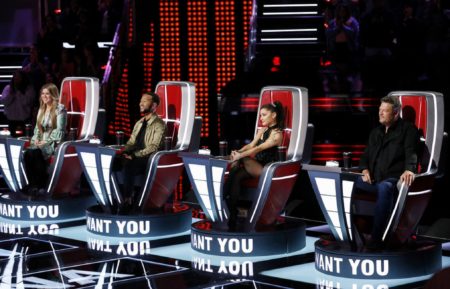 The Voice Season 21 Kelly Clarkson, John Legend, Ariana Grande, and Blake Shelton