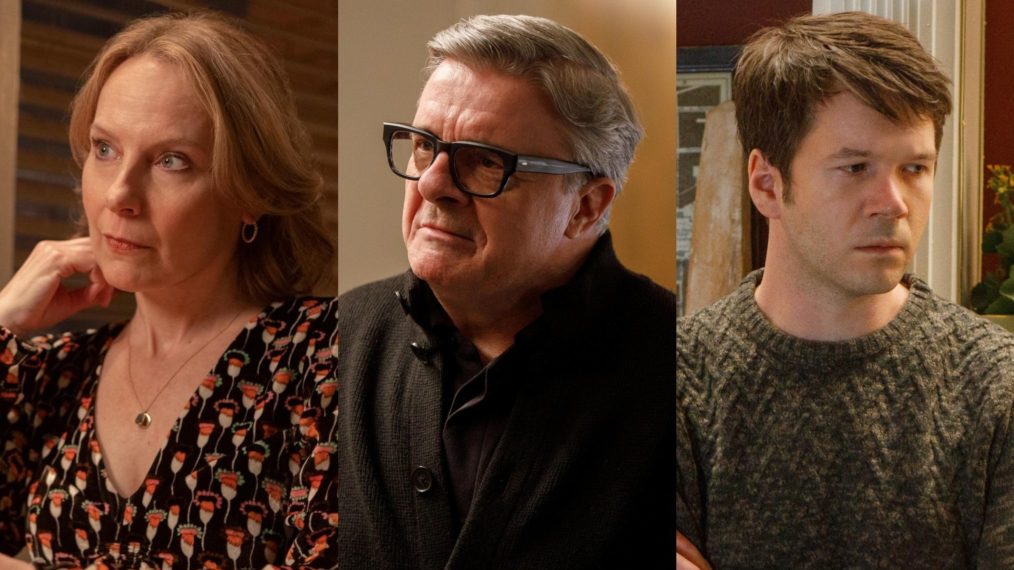 'Only Murders in the Building,' Amy Ryan as Jan, Nathan Lane as Teddy, James Caverly as Theo