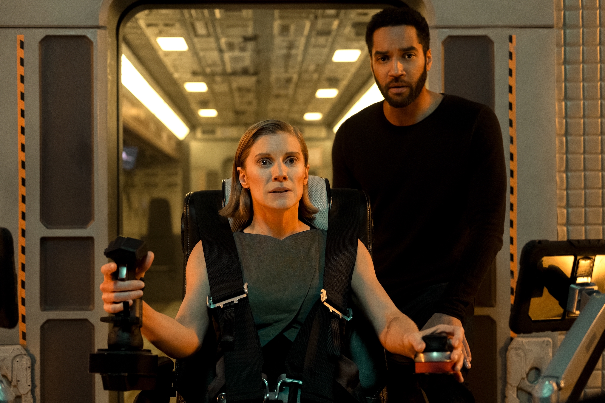 Katee Sackhoff as Niko, Samuel Anderson as William in Another Life