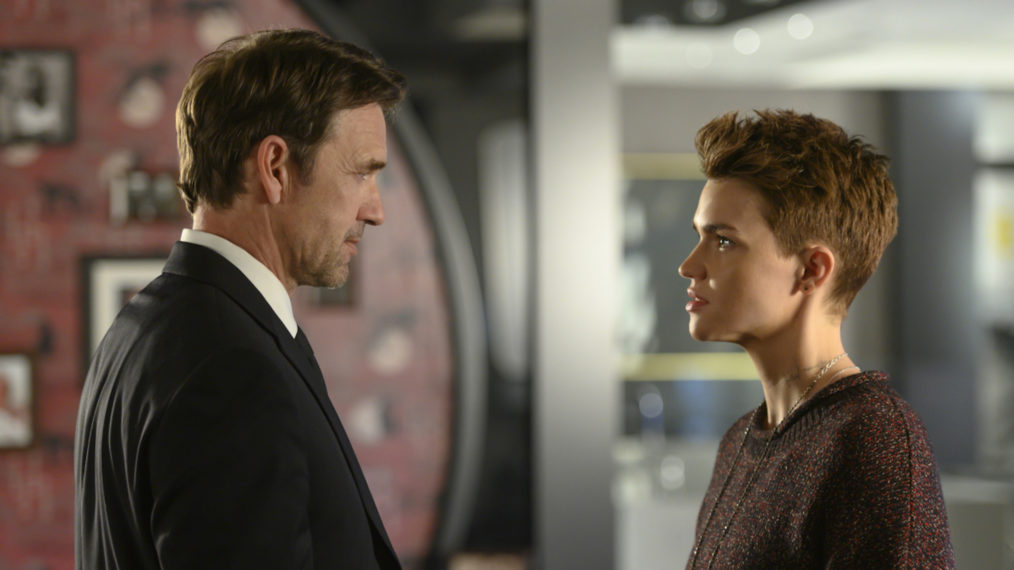 Dougray Scott as Jacob Kane, Ruby Rose as Kate Kane in Batwoman