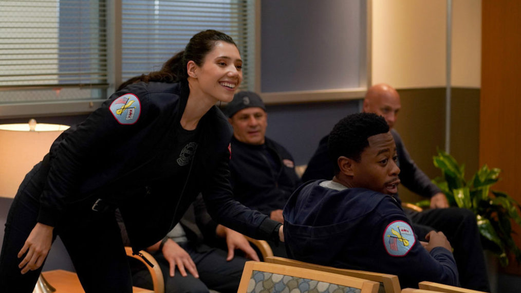 Hanako Greensmith as Violet, Daniel Kyri as Darren Ritter in Chicago Fire - 'Two Hundred'