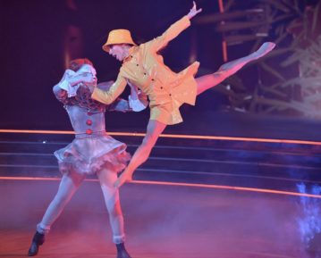 JoJo Siwa and Jenna Johnson perform a Jazz routine on Dancing With The Stars