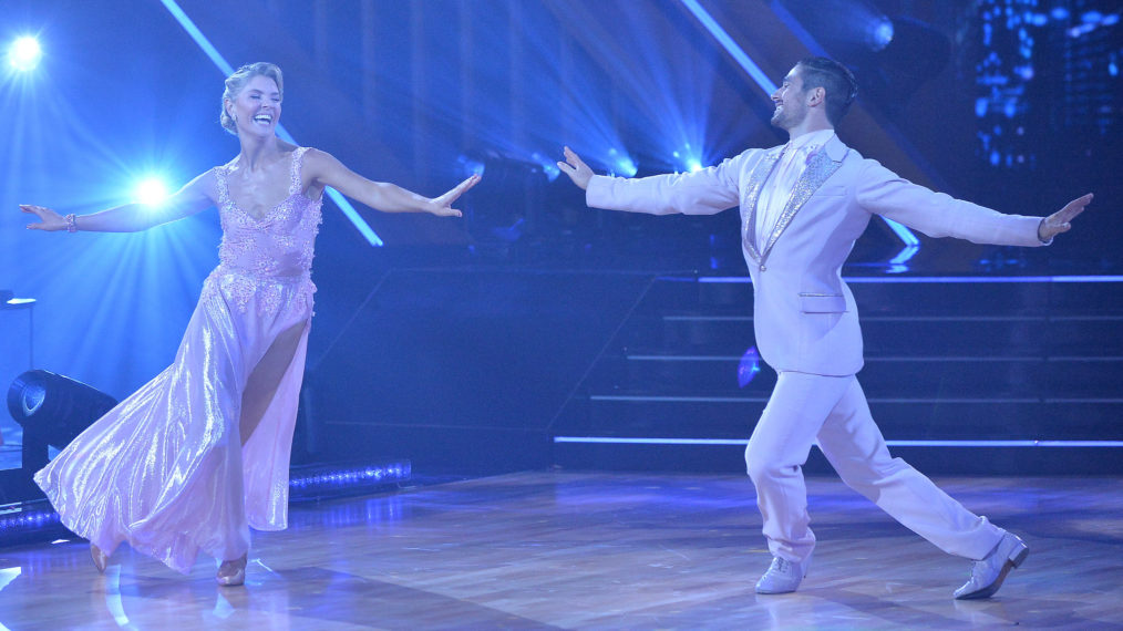 Amanda Kloots and Alan Bersten perform their foxtrot piece on Dancing with the Stars