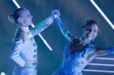 JoJo Siwa and Jenna Johnson performing a Cinderella themed Viennese Waltz on Disney Heroes Night of Dancing With the Stars.