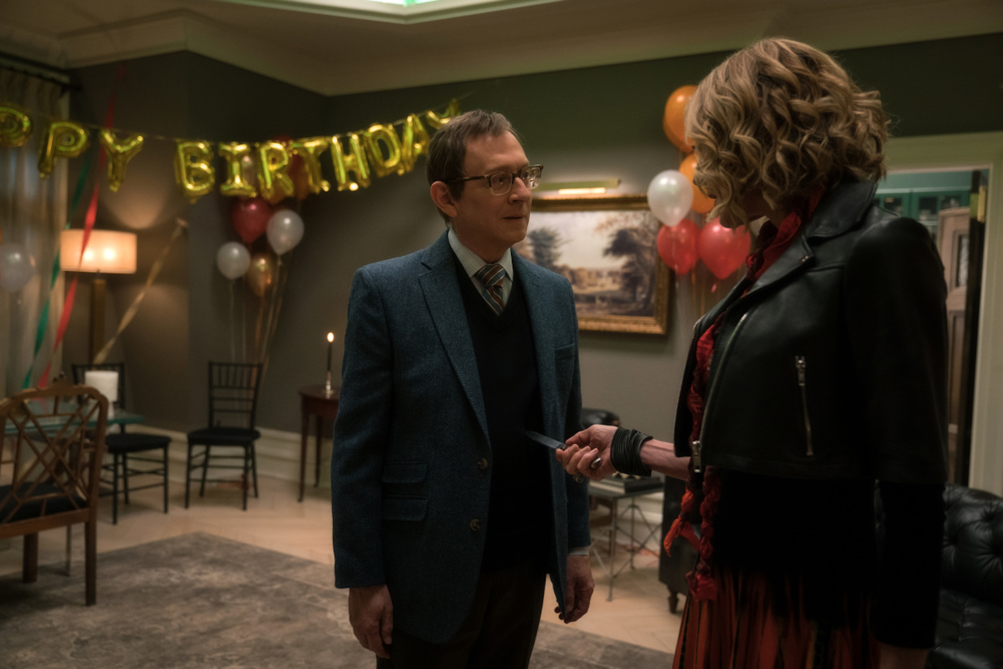 Michael Emerson as Leland Townsend, Christine Lahti as Sheryl in Evil