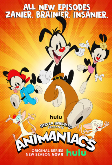 'Animaniacs' Season 2 Poster, Hulu Revival, Rob Paulsen as Yakko, Jess Harnell as Wakko, Tress MacNeille as Dot