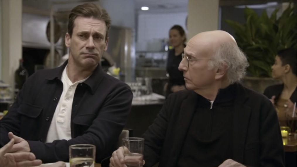 Jon Hamm and Larry David in Curb Your Enthusiasm