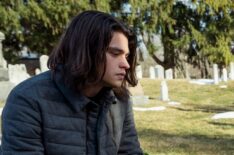 Felix Mallard as Lucas Caravaggio looking at his gravestone in Locke & Key