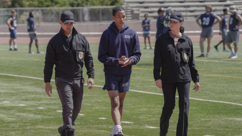 Wilmer Valderrama, Joshua Brockington, and Katrina Law in NCIS - 'False Start'