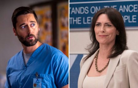 Ryan Eggold as Max, Michelle Forbes as Veronica in New Amsterdam