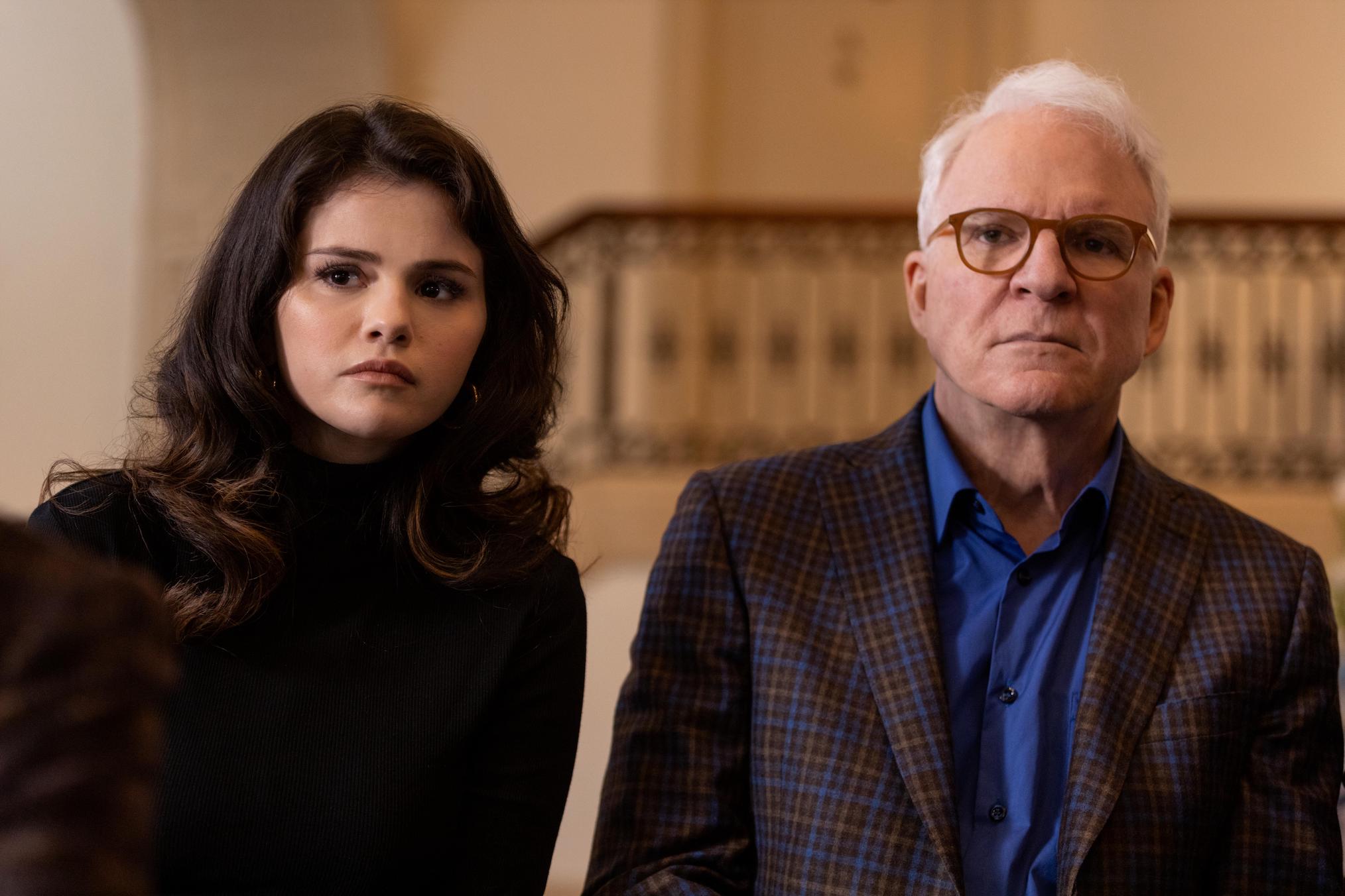 Selena Gomez as Mabel, Steve Martin as Charles in Only Murders in the Building