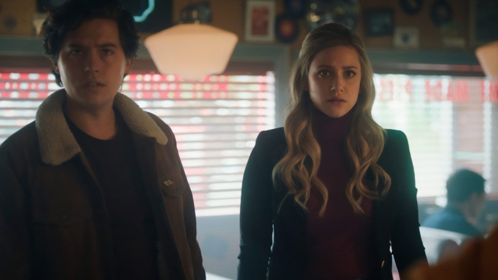 Cole Sprouse as Jughead, Lili Reinhart as Betty in Riverdale