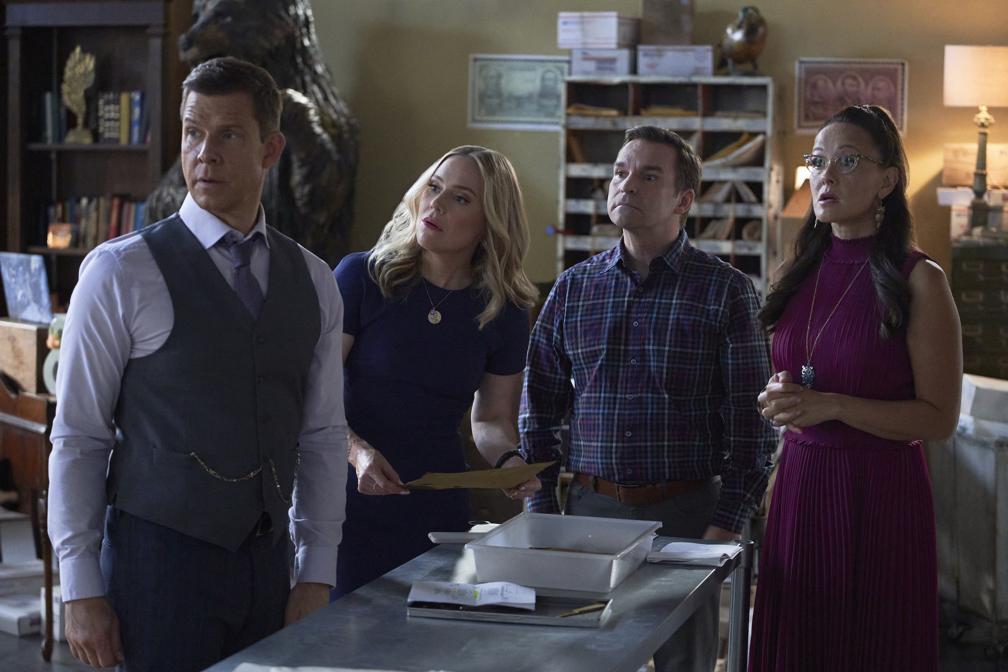Eric Mabius, Kristin Booth, Geoff Gustafson, Yan-Kay Crystal Lowe in Signed, Sealed, Delivered The Vows We Have Made