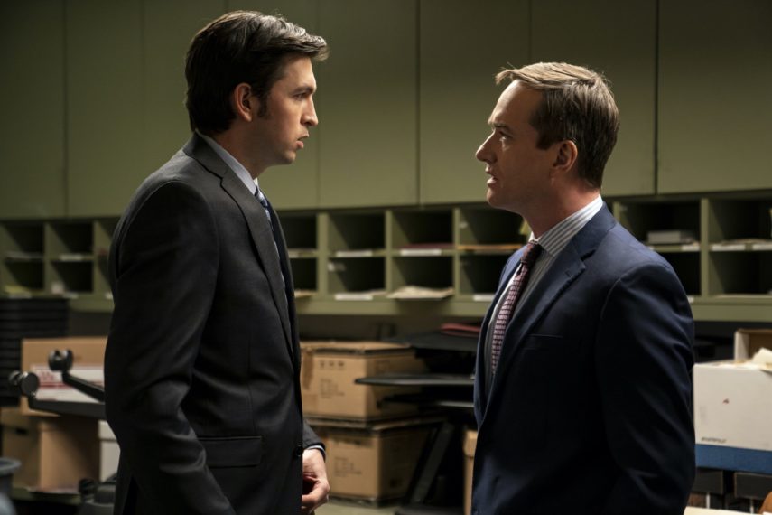 Succession Season 3 Nicholas Braun and Matthew Macfadyen as Tom and Greg 