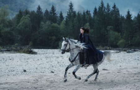 Rosamund Pike on horseback in The Wheel of Time