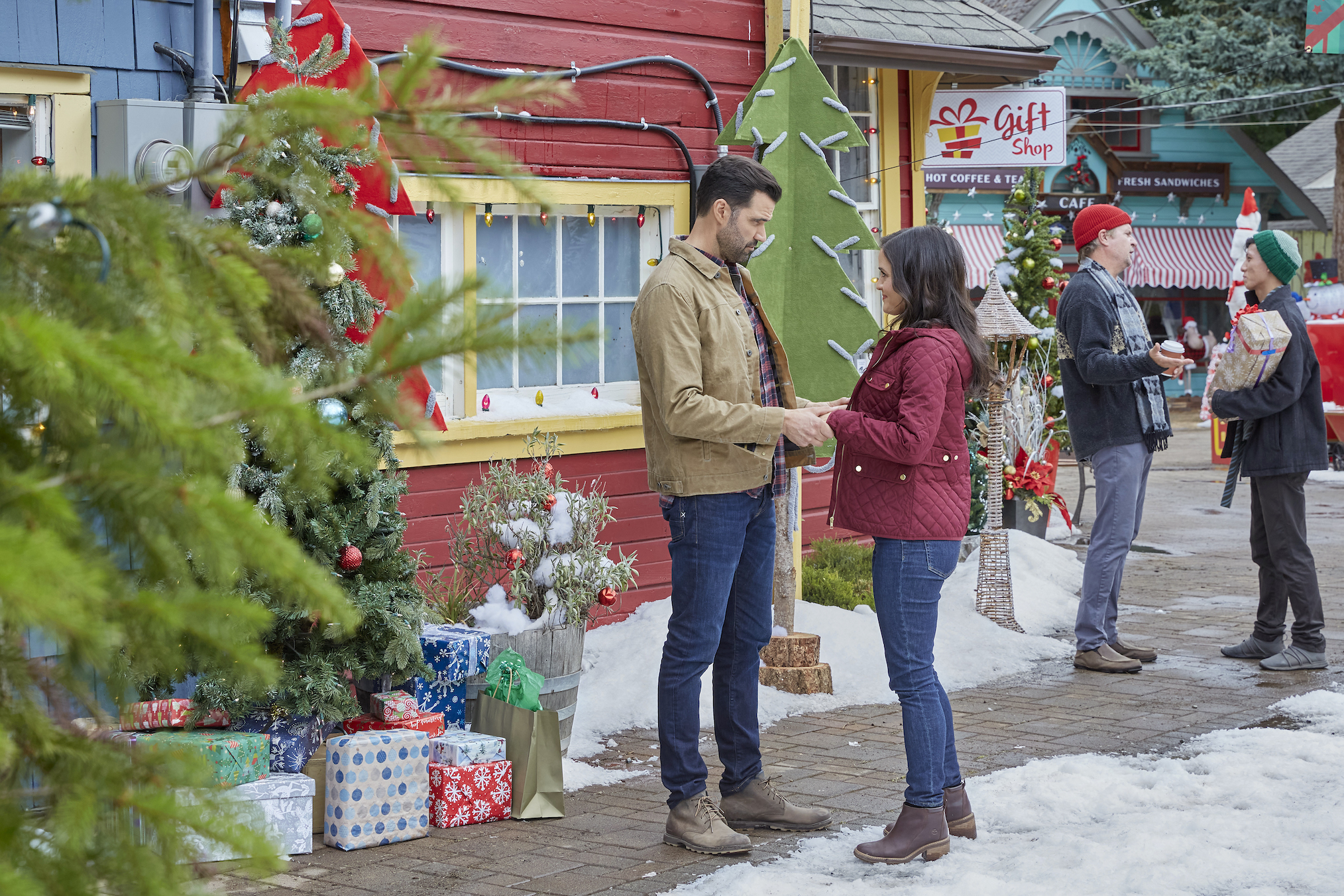 Benjamin Ayres, Danica McKellar in You, Me and The Christmas Trees