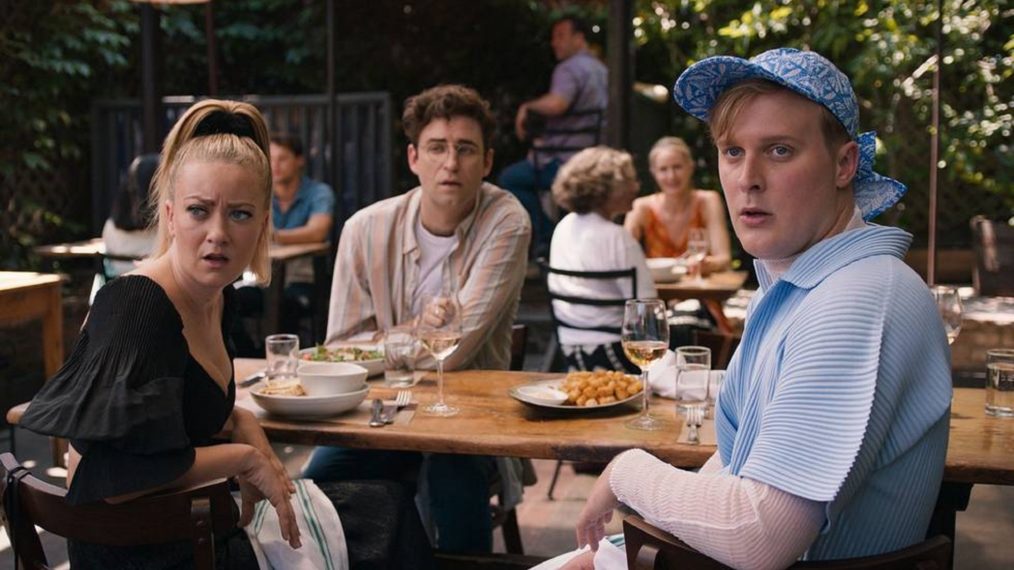 Meredith Hagner, John Reynolds, and John Early in Search Party Season 5