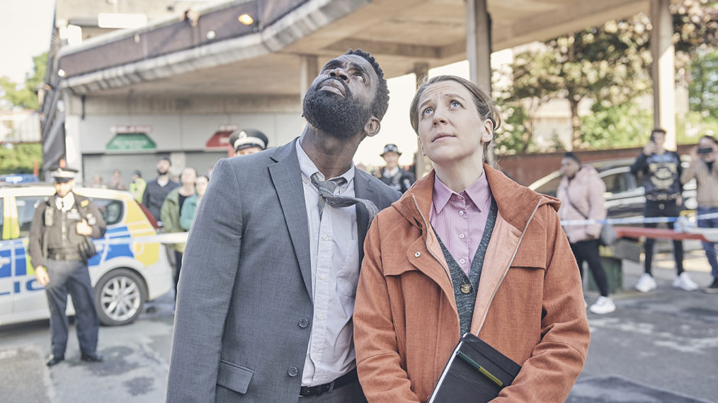 The Tower on Britbox - Jimmy Akingbola and Gemma Whelan