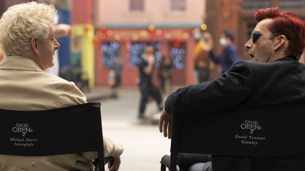 Good Omens Season 2 Behind the scenes Michael Sheen and David Tennant 