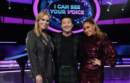 Cheryl Hines, Ken Jeong, Adrienne Bailon-Houghton in I Can See Your Voice